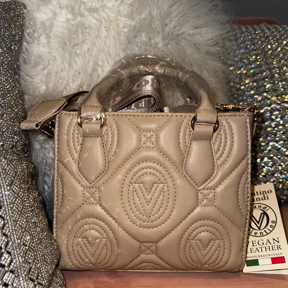 Valentino Orlandi Tan Mini Bag with Structured Elegance